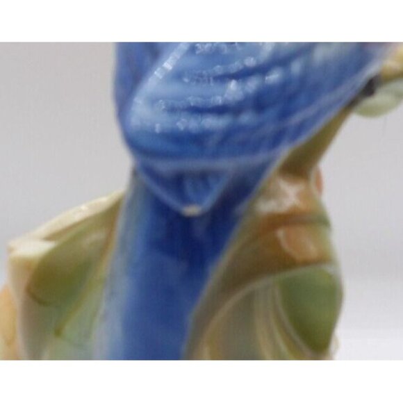 Planter#338 MCM Parrot on broad leaves Round Made in California 1950s Ceramics - Picture 4 of 7